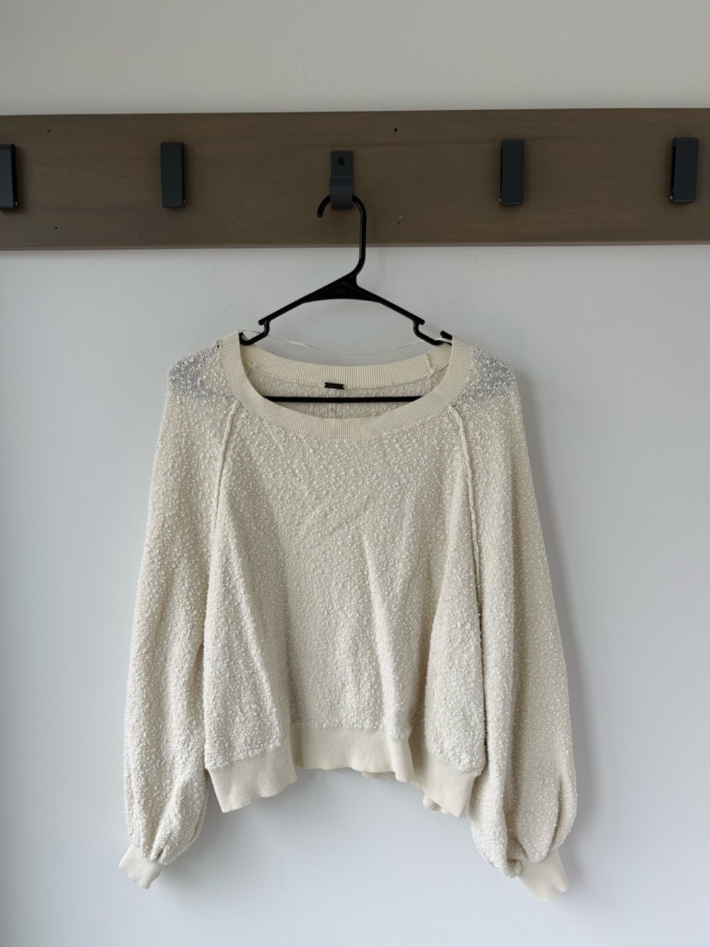 Free People Found My Friend Pullover Nubby slouchy Sweater • Size XS • Cream